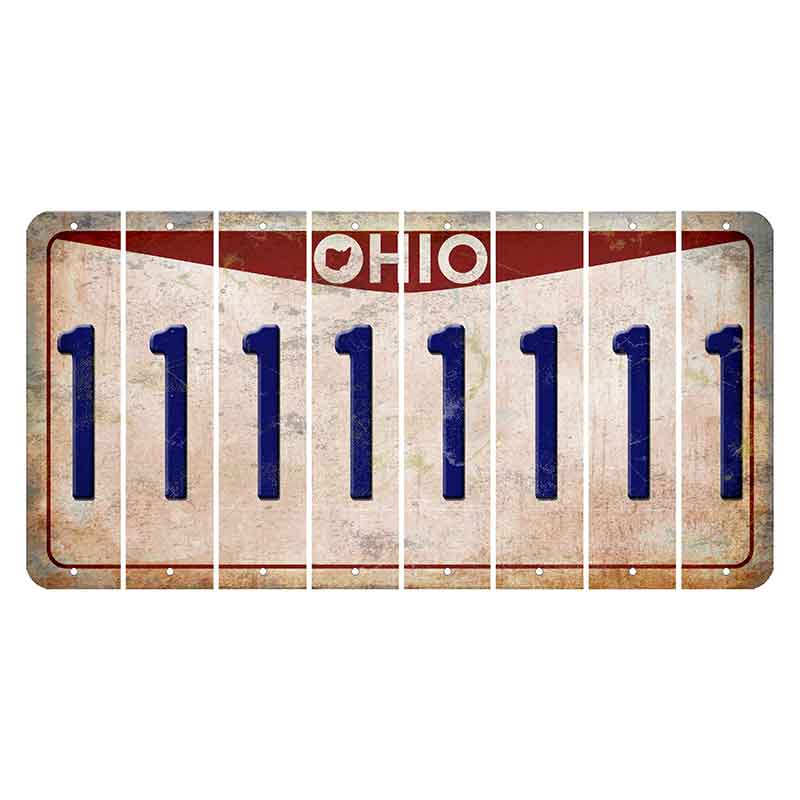 Ohio Pride Cut License Plate Strips (Set of 8) 1