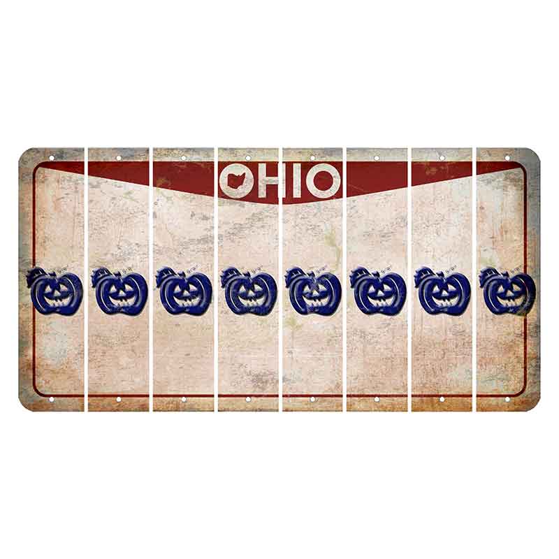 Ohio Pride Cut License Plate Strips (Set of 8) Pumpkin