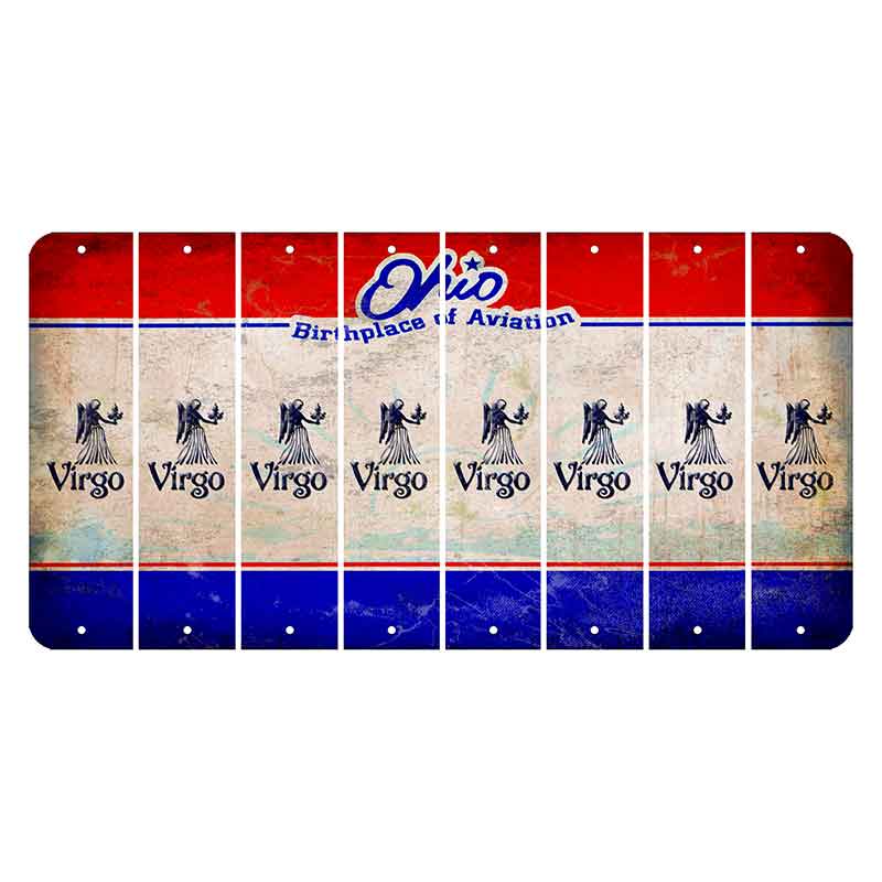 Ohio Sunburst Cut License Plate Strips (Set of 8) Zodiac Sign - Virgo