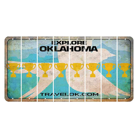 Oklahoma Scissor-Tailed Flycatcher Cut License Plate Strips (Set of 8) Trophy