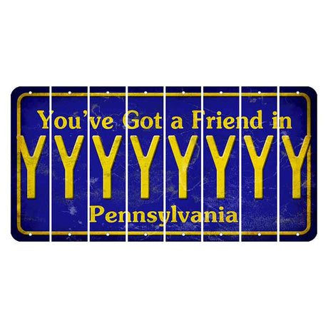 Pennsylvania Youve Got a Friend Cut License Plate Strips (Set of 8) Y