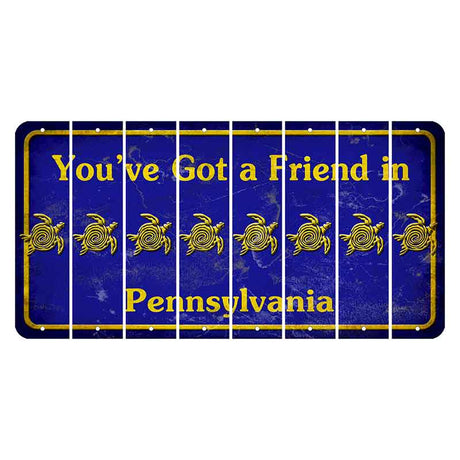 Pennsylvania Youve Got a Friend Cut License Plate Strips (Set of 8) Sea Turtle