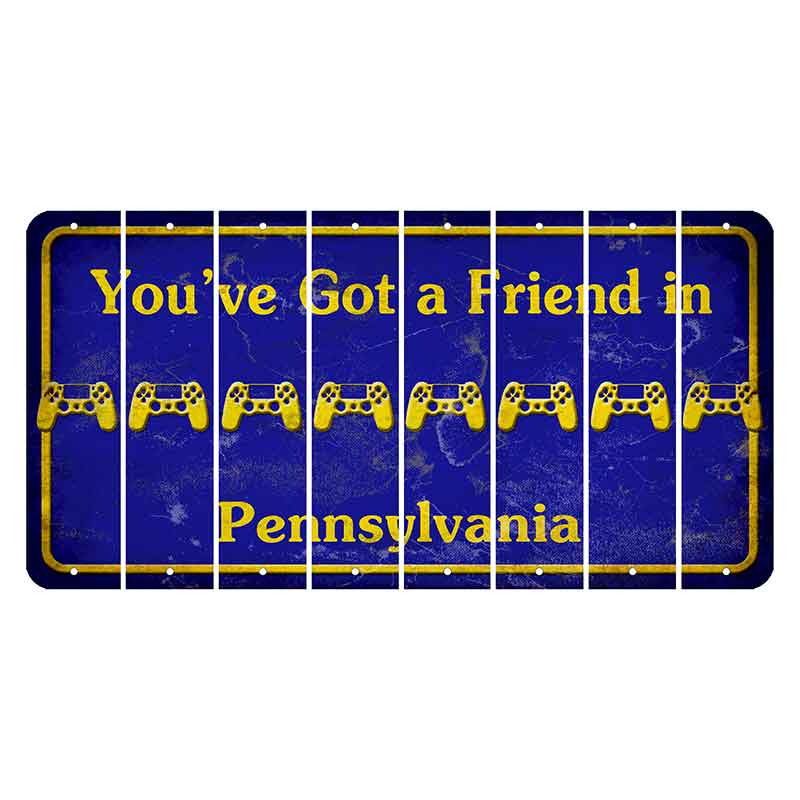Pennsylvania Youve Got a Friend Cut License Plate Strips (Set of 8) PS Controller