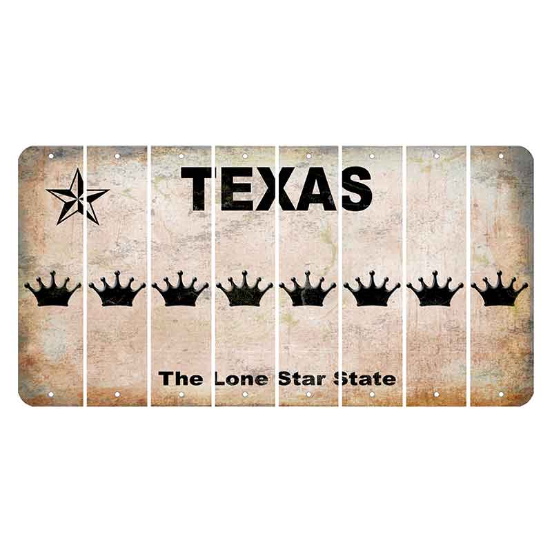 Texas Classic Cut License Plate Strips (Set of 8) Crown