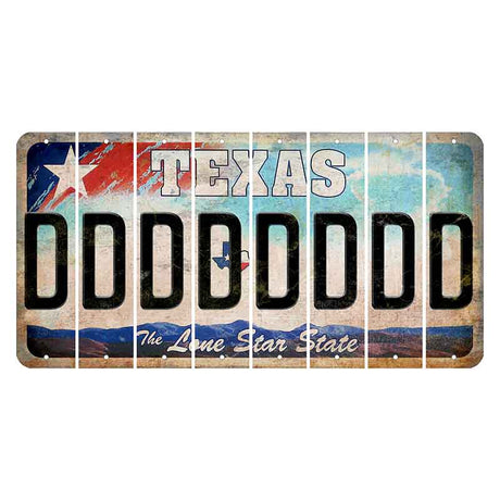 Texas Davis Mountains Cut License Plate Strips (Set of 8) D
