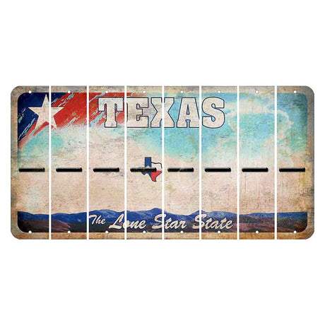 Texas Davis Mountains Cut License Plate Strips (Set of 8) Hyphen