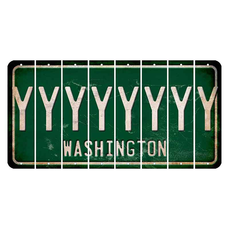 Washington Green Cut License Plate Strips (Set of 8) Y