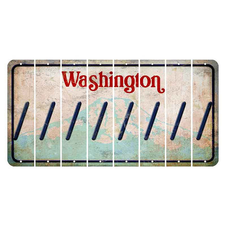 Washington Mount Rainier Cut License Plate Strips (Set of 8) Forward Slash