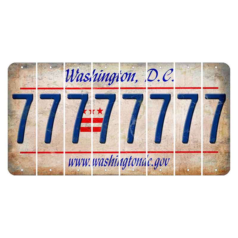 Washington DC.gov Cut License Plate Strips (Set of 8) 7