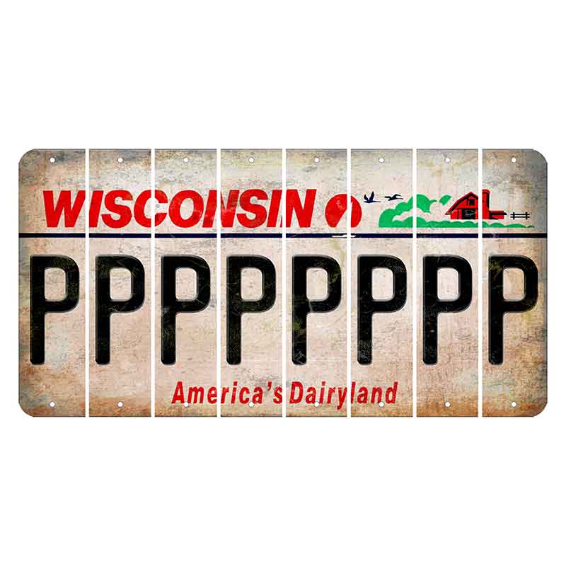 Wisconsin Farm Cut License Plate Strips (Set of 8) P