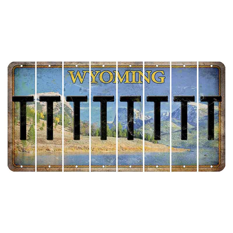 Wyoming Squaretop Mountain Cut License Plate Strips (Set of 8) T