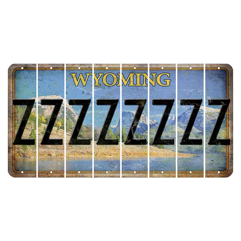 Wyoming Squaretop Mountain Cut License Plate Strips (Set of 8) Z