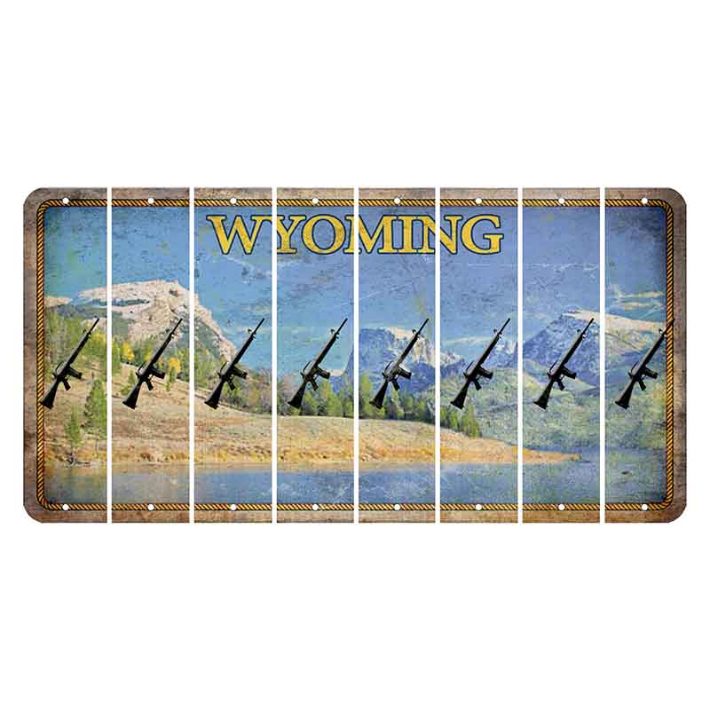 Wyoming Squaretop Mountain Cut License Plate Strips (Set of 8) Rifle