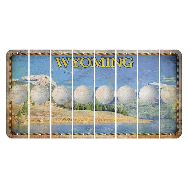 Wyoming Squaretop Mountain Cut License Plate Strips (Set of 8) Golfball