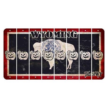 Wyoming Travel Cut License Plate Strips (Set of 8) Pumpkin