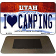 I Love Camping Utah State License Plate Tag Magnet M-10238