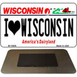 I Love Wisconsin State License Plate Tag Novelty Magnet M-10609