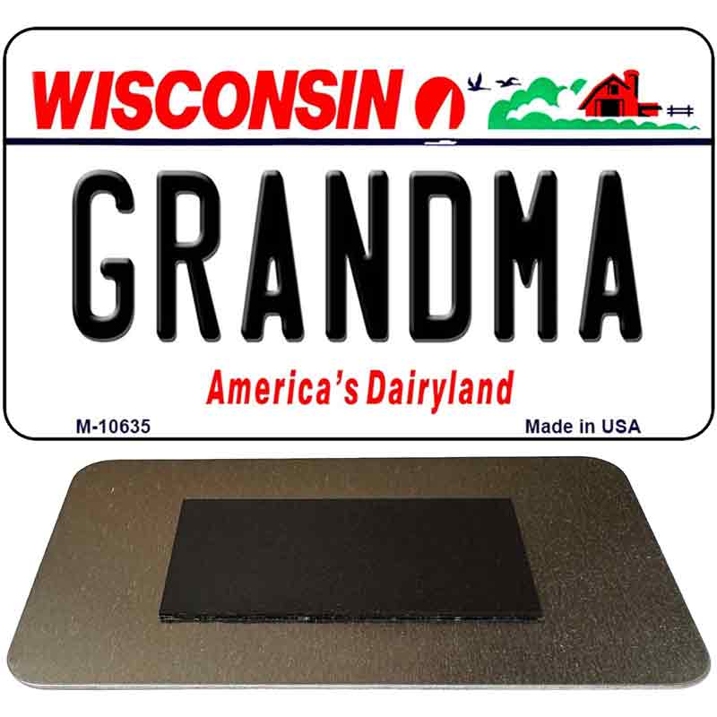Grandma Wisconsin State License Plate Tag Novelty Magnet M-10635