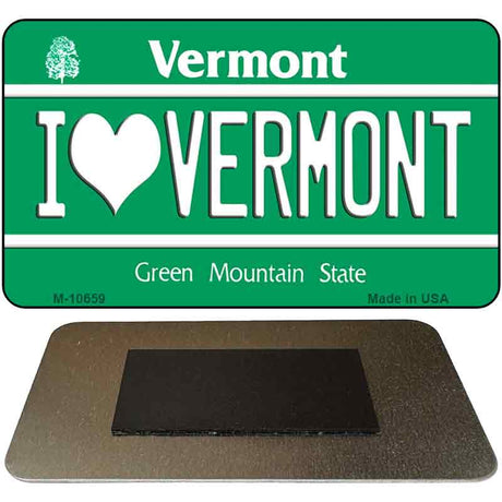 I Love Vermont State License Plate Tag Novelty Magnet M-10659