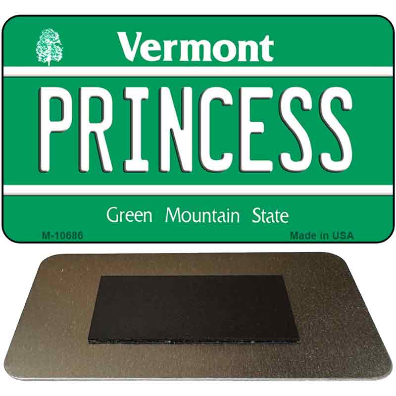 Princess Vermont State License Plate Tag Novelty Magnet M-10686