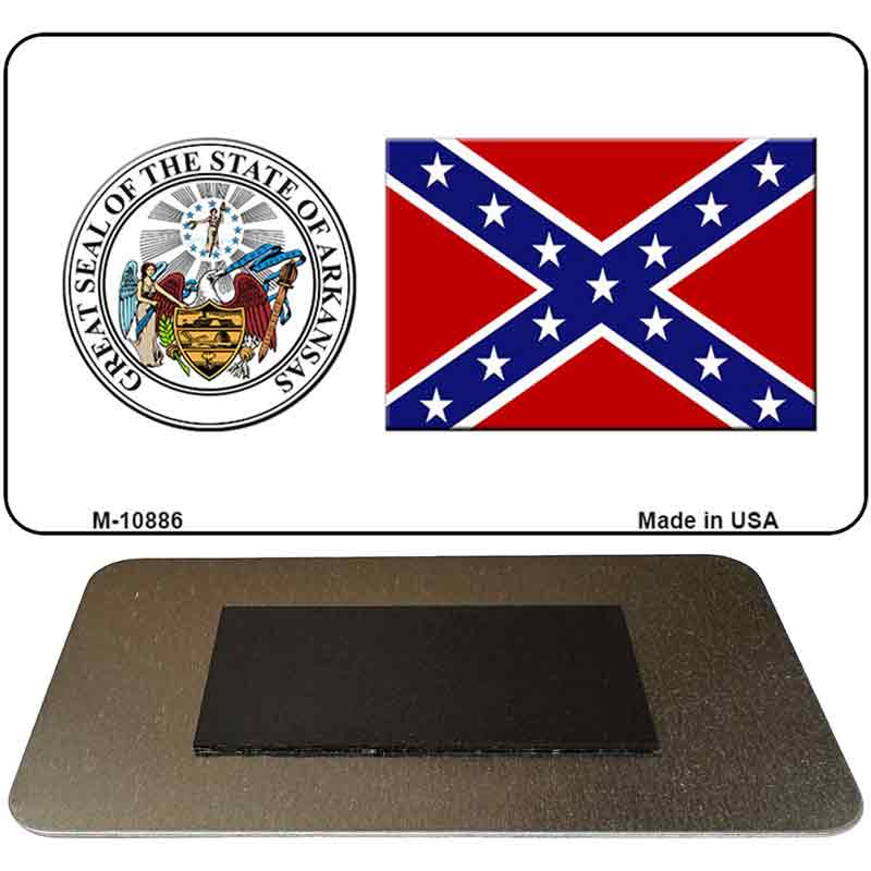 Confederate Flag Arkansas Novelty Metal Magnet M-10886