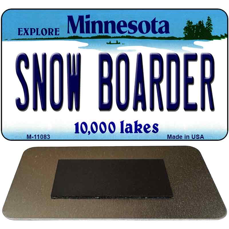 Snow Boarder Minnesota State License Plate Tag Novelty Magnet M-11083