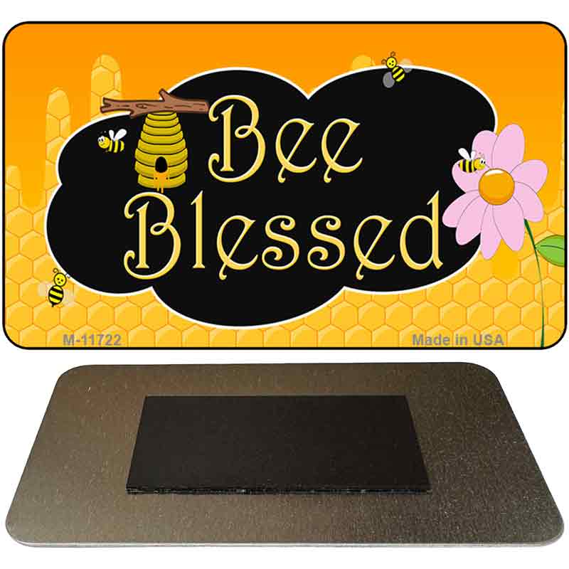 Bee Blessed Honey Hive Novelty Metal Magnet M-11722