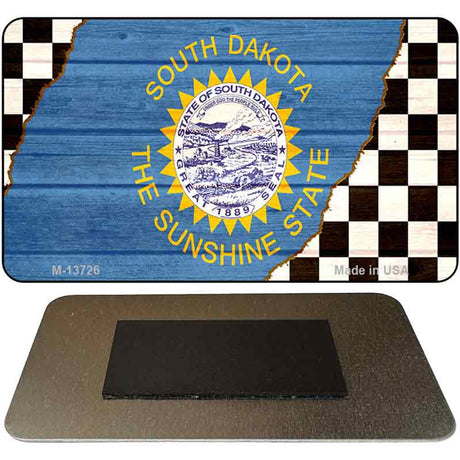 South Dakota Racing Flag Novelty Metal Magnet M-13726
