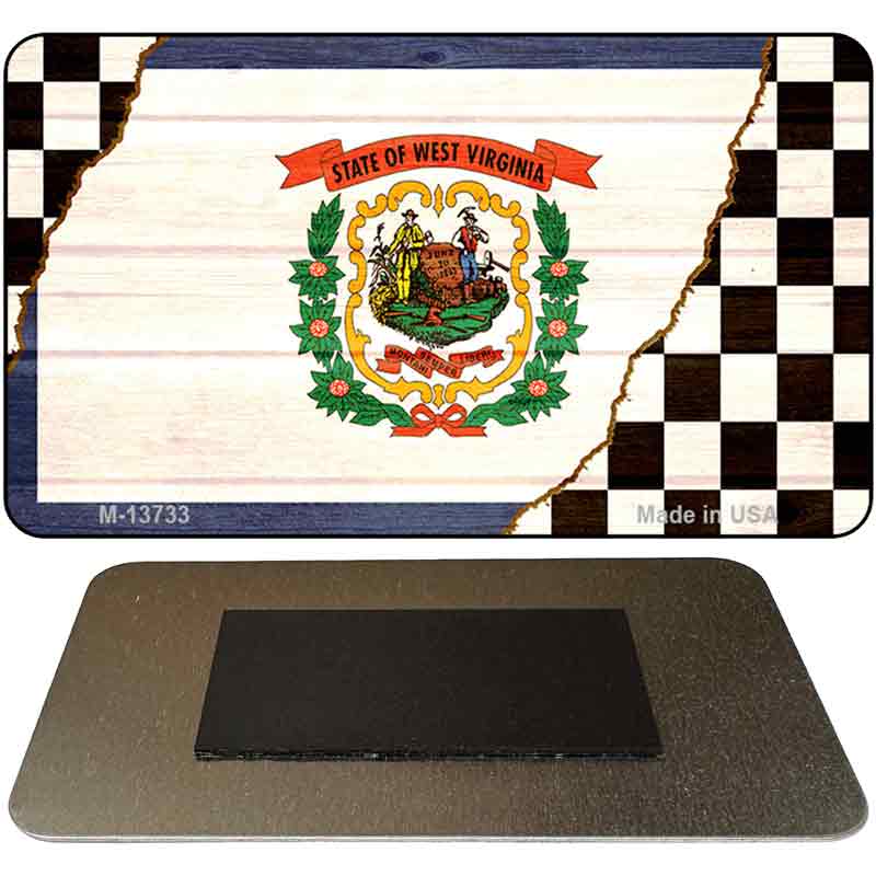 West Virginia Racing Flag Novelty Metal Magnet M-13733