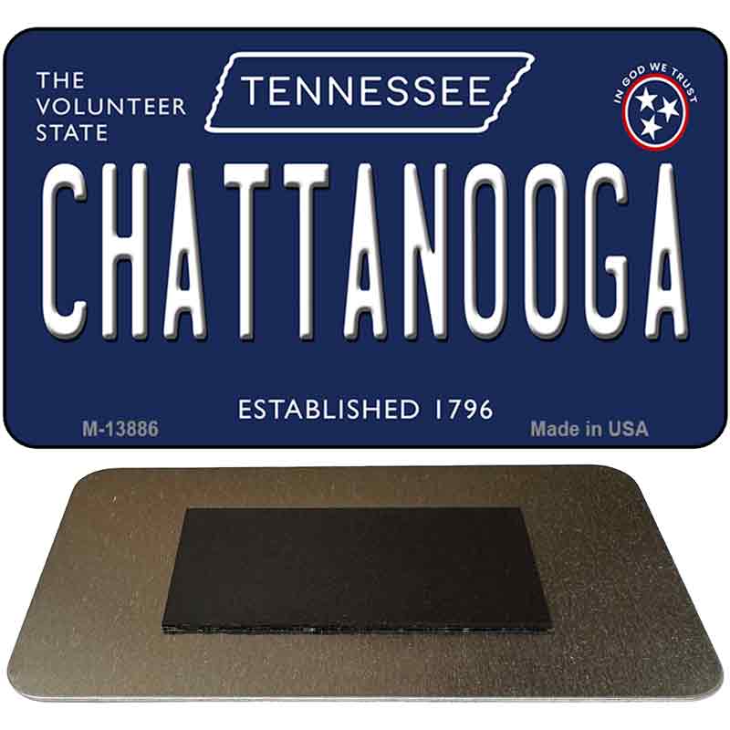 Chattanooga Tennessee Blue Novelty Metal Magnet