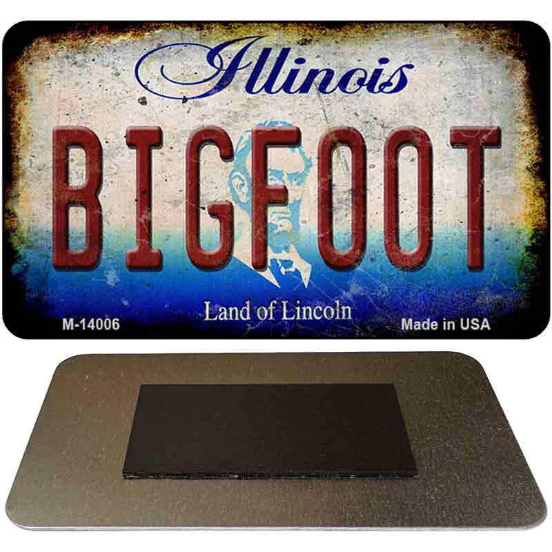 Bigfoot Illinois Novelty Metal Magnet