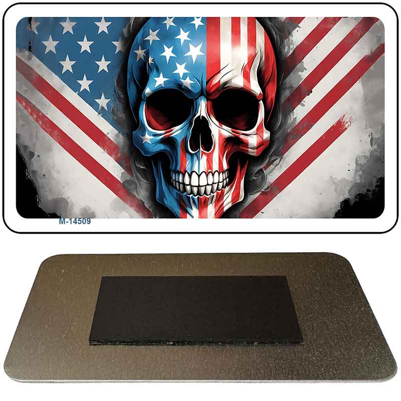 American Skull Novelty Metal Magnet M-14509