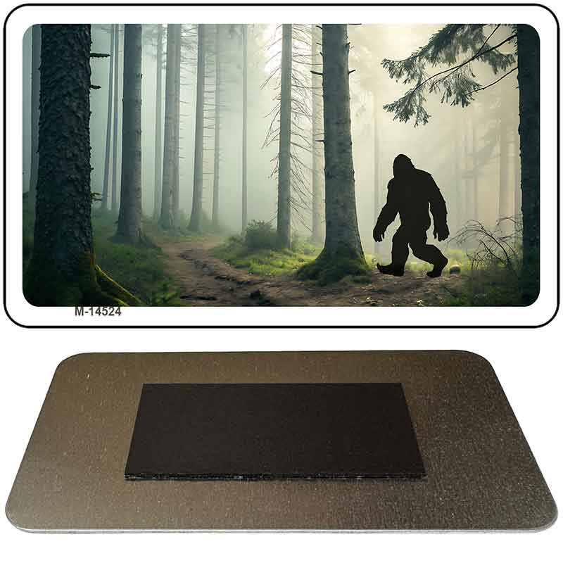Bigfoot Silhouette Forest Novelty Metal Magnet M-14524