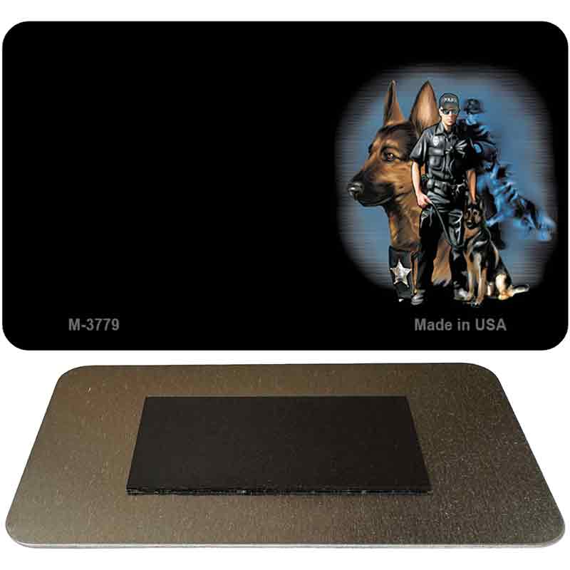 Police Dog Offset Novelty Metal Magnet M-3779