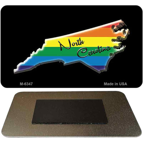 North Carolina State Outline Rainbow Novelty Metal Magnet M-6347