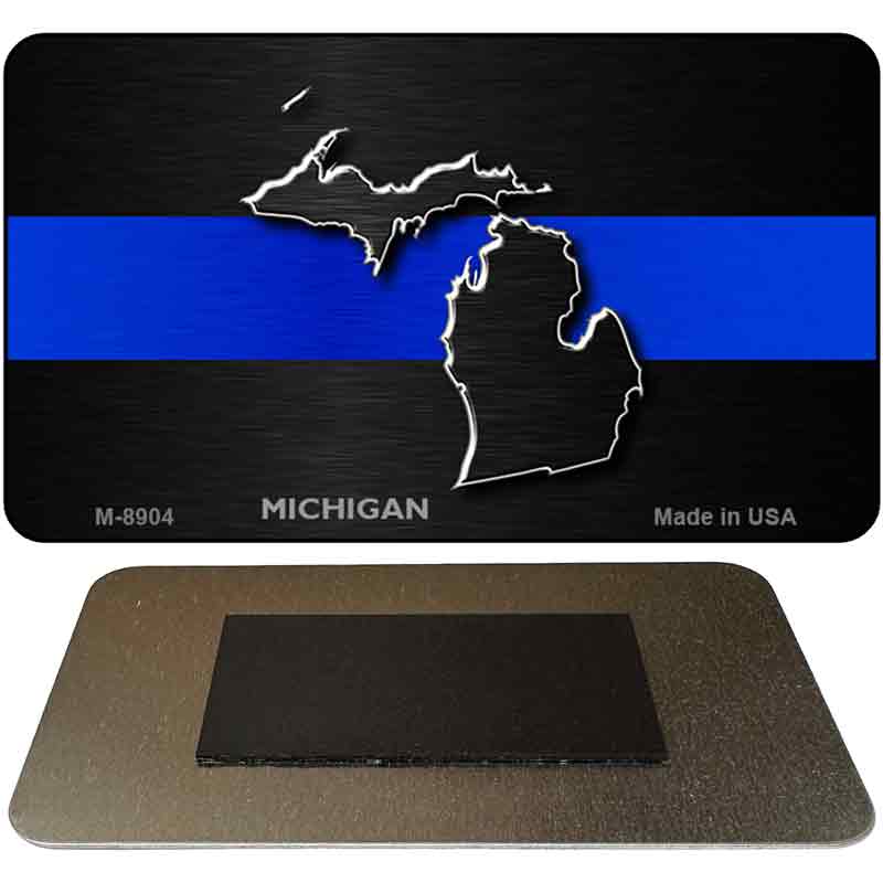 Michigan Thin Blue Line Novelty Metal Magnet M-8904