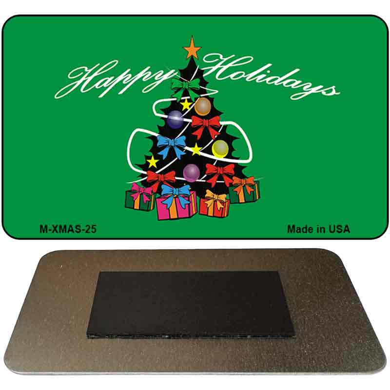 Happy Holidays Christmas Tree Novelty Metal Magnet XMAS-25