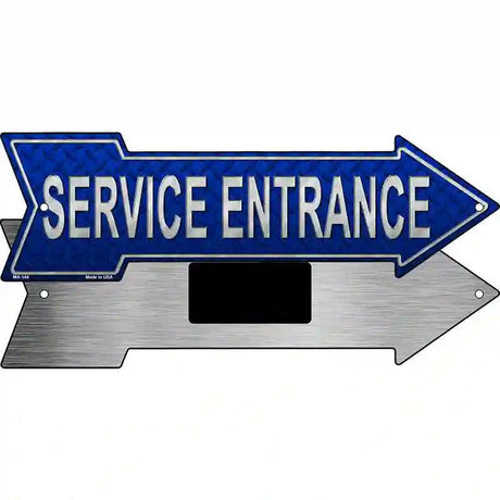 Service Entrance Novelty Metal Arrow Sign 8" x 2.25" (MA)