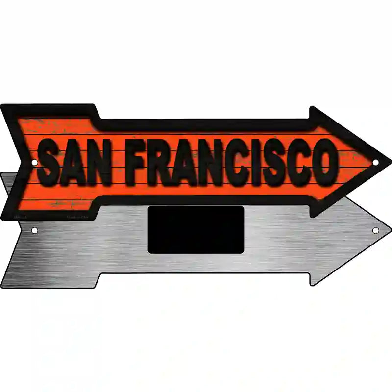 San Francisco Colors Novelty Metal Arrow Sign 8" x 2.25" (MA)