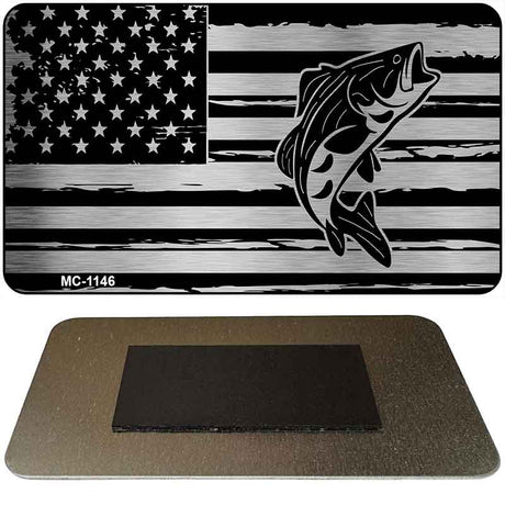 Patriotic Bass Novelty Metal Magnet MC-1146