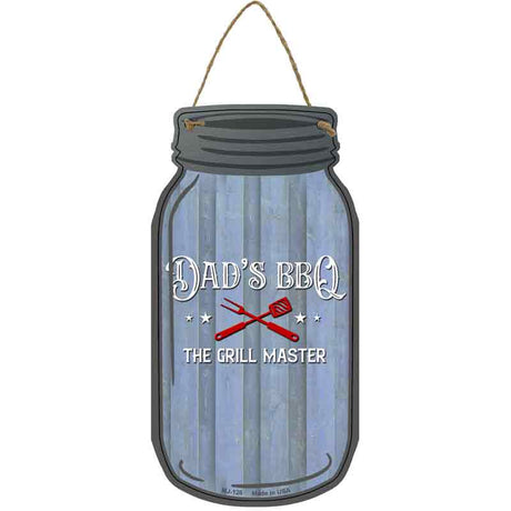 Dad Grill Master Novelty Metal Mason Jar Sign