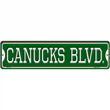 Canucks Blvd Novelty Metal Street Sign 12" x 3" (MK)