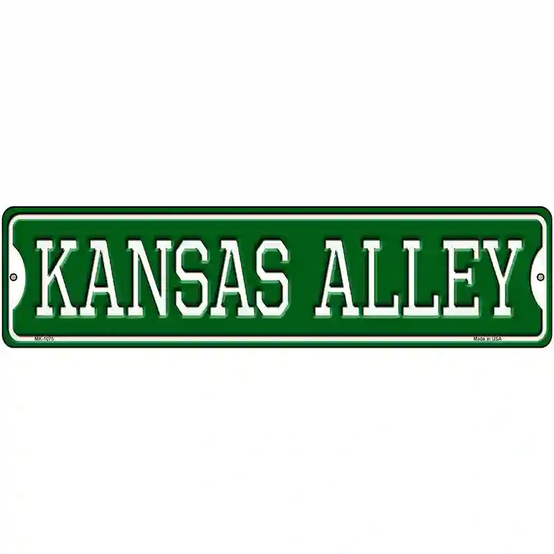Kansas Alley Novelty Metal Street Sign 12" x 3" (MK)