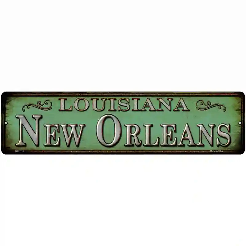 New Orleans Louisiana Novelty Metal Street Sign 12" x 3" (MK)