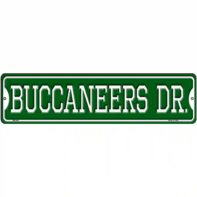 Buccaneers Dr Novelty Metal Street Sign 12" x 3" (MK)