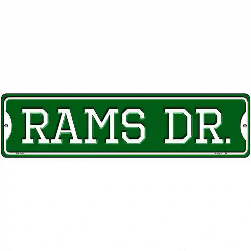 Rams Dr Novelty Metal Street Sign 12" x 3" (MK)