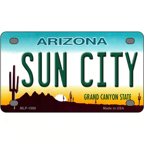 Sun City Arizona Novelty Metal License Plate 4" x 2.2" (MLP)