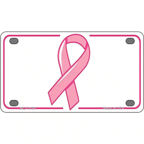 Breast Cancer Ribbon Novelty Metal License Plate 4" x 2.2" (MLP)