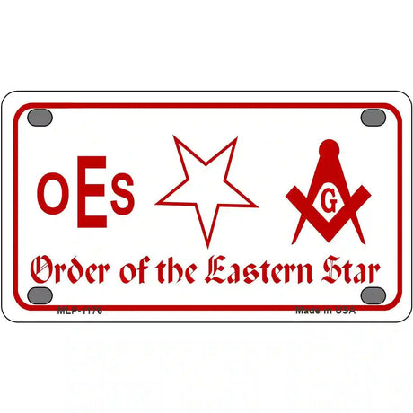 Order Of The Eastern Star Novelty Metal License Plate 4" x 2.2" (MLP)