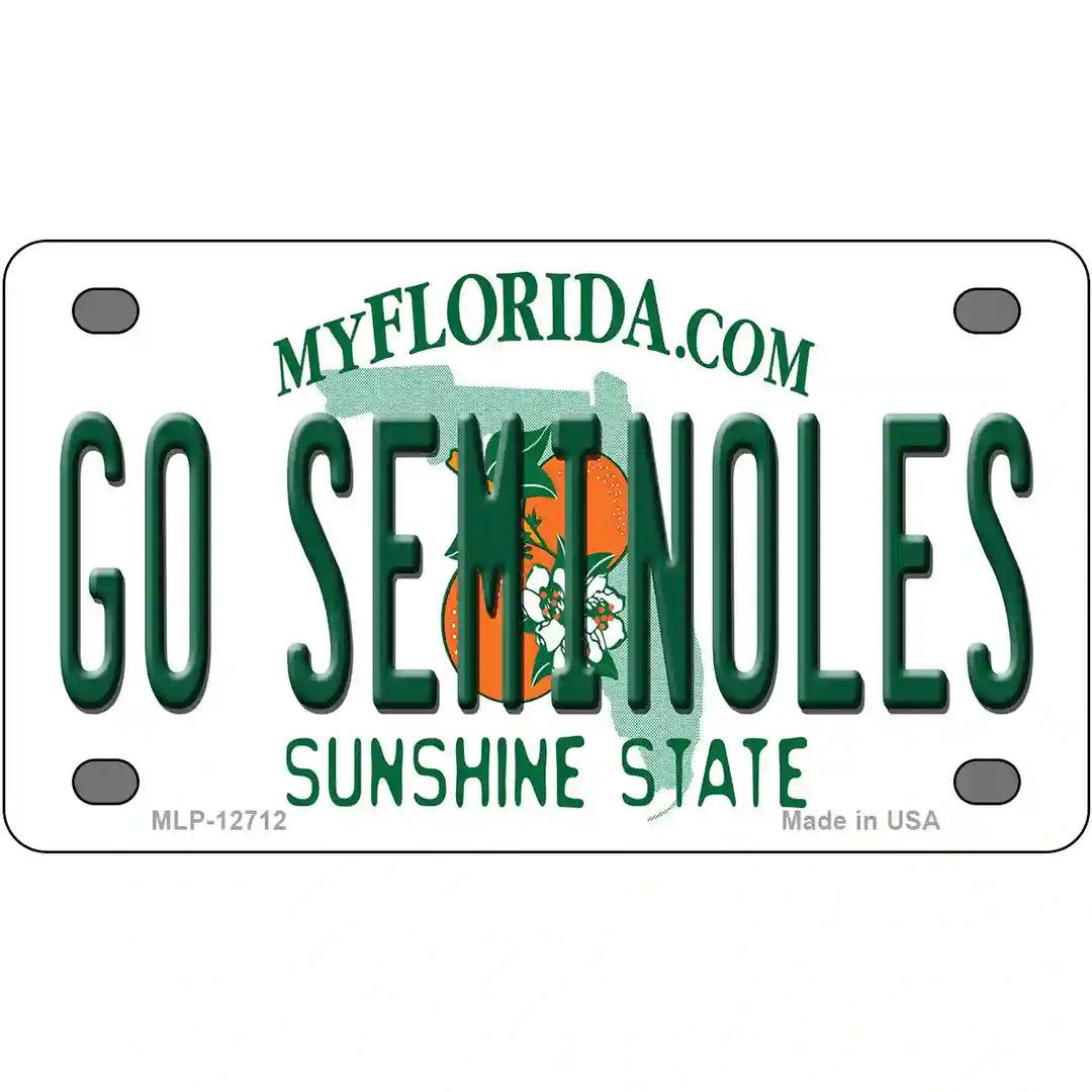 Go Seminoles Novelty Metal License Plate 4" x 2.2" (MLP)
